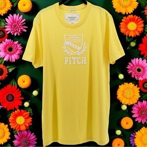 Y2K Abercrombie & Fitch Sun Yellow Muscle Tee Embroidered Collegiate Men's XXL